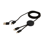 5-in-1 recyceltes Ladekabel mit Datensynchronisation, 27 W farbe schwarz dritte Ansicht