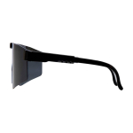 Sportliche Sonnenbrille aus 100 % recyceltem Kunststoff farbe schwarz Seitenansicht