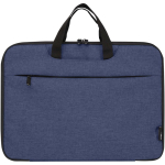 2-in-1-Laptoptasche aus recyceltem Polyester mit RPET-Futter farbe blau mamoriert zweite Vorderansicht