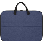 2-in-1-Laptoptasche aus recyceltem Polyester mit RPET-Futter farbe blau mamoriert zweite Rückansicht