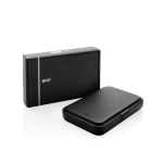 Reiseetui aus recycelten Materialien mit 3-in-1-Ladefunktion farbe schwarz Ansicht mit Box