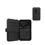 Reiseetui aus recycelten Materialien mit 3-in-1-Ladefunktion farbe schwarz Ansicht mit Druckbereich