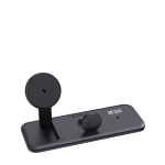3-in-1-Magnetladegerät mit kabelloser Ladefunktion, 15 W farbe schwarz Ansicht mit Druckbereich