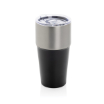 Tropffreier Thermobecher aus recyceltem Edelstahl, 500 ml farbe schwarz