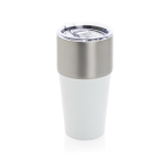 Tropffreier Thermobecher aus recyceltem Edelstahl, 500 ml farbe weiß