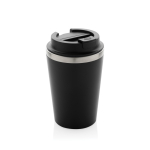 Ökologische doppelwandige Thermotasse mit Deckel, 350 ml farbe schwarz