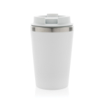 Ökologische doppelwandige Thermotasse mit Deckel, 350 ml farbe weiß vierte Ansicht