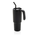 Tropffreier Thermobecher aus recyceltem Edelstahl, 900 ml farbe schwarz