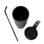 Tropffreier Thermobecher aus recyceltem Edelstahl, 900 ml farbe schwarz zehnte Ansicht