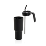 Tropffreier Thermobecher aus recyceltem Edelstahl, 900 ml farbe schwarz sechste Ansicht