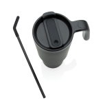 Tropffreier Thermobecher aus recyceltem Edelstahl, 900 ml farbe schwarz achte Ansicht