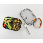 Edelstahl-Lunchbox mit Gabel und Band der Marke Black+Blum, 1 L farbe orange