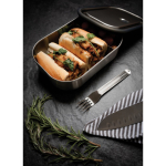 Stahl-Lunchbox mit Gabel und Band der Marke Black+Blum, 1 L