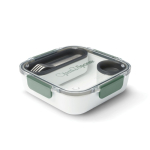 Lunchbox mit Innenbehältern und Gabel von Black+Blum, 1 L Ansicht mit Logo