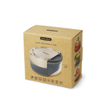 Glasschüssel mit tropfsicherem Deckel von Black+Blum, 750 ml farbe silber Ansicht mit Box