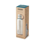 Thermoflasche aus Edelstahl mit Griff von Black+Blum, 500 ml farbe türkis Ansicht mit Box