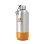 Große Thermoflasche aus Edelstahl der Marke Black+Blum, 850 ml farbe orange Ansicht mit Logo