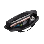 Mehrzweck-Schultertasche aus RPET mit Trageriemen, 1 L farbe schwarz vierte Ansicht