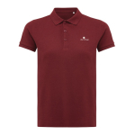 Damen-Piqué-Poloshirt aus recycelter Baumwolle, 220 g/m², Iqoniq farbe bordeaux Ansicht mit Logo