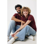 Damen-Piqué-Poloshirt aus recycelter Baumwolle, 220 g/m², Iqoniq farbe bordeaux fünfte Ansicht mit Modell