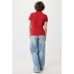 Damen-Piqué-Poloshirt aus recycelter Baumwolle, 220 g/m², Iqoniq farbe rot dritte Ansicht mit Modell