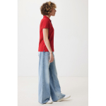 Damen-Piqué-Poloshirt aus recycelter Baumwolle, 220 g/m², Iqoniq farbe rot vierte Ansicht mit Modell