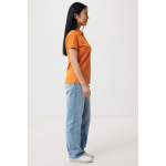 Damen-Piqué-Poloshirt aus recycelter Baumwolle, 220 g/m², Iqoniq farbe orange dritte Ansicht mit Modell
