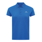 Damen-Piqué-Poloshirt aus recycelter Baumwolle, 220 g/m², Iqoniq farbe köngisblau Ansicht mit Logo