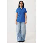 Damen-Piqué-Poloshirt aus recycelter Baumwolle, 220 g/m², Iqoniq farbe köngisblau zweite Ansicht mit Modell