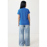 Damen-Piqué-Poloshirt aus recycelter Baumwolle, 220 g/m², Iqoniq farbe köngisblau vierte Ansicht mit Modell
