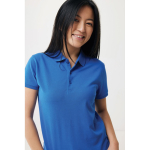 Damen-Piqué-Poloshirt aus recycelter Baumwolle, 220 g/m², Iqoniq farbe köngisblau fünfte Ansicht mit Modell