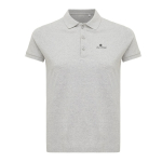 Damen-Piqué-Poloshirt aus recycelter Baumwolle, 220 g/m², Iqoniq farbe hellgrau Ansicht mit Logo