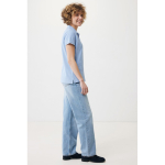 Damen-Piqué-Poloshirt aus recycelter Baumwolle, 220 g/m², Iqoniq farbe cyan-blau vierte Ansicht mit Modell