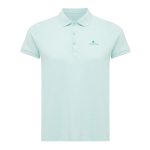 Damen-Piqué-Poloshirt aus recycelter Baumwolle, 220 g/m², Iqoniq farbe mintgrün Ansicht mit Logo