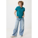 Damen-Piqué-Poloshirt aus recycelter Baumwolle, 220 g/m², Iqoniq farbe pastelgrün Ansicht mit Modell