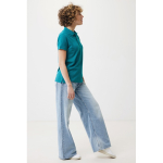 Damen-Piqué-Poloshirt aus recycelter Baumwolle, 220 g/m², Iqoniq farbe pastelgrün dritte Ansicht mit Modell