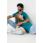 Damen-Piqué-Poloshirt aus recycelter Baumwolle, 220 g/m², Iqoniq farbe pastelgrün fünfte Ansicht mit Modell