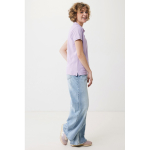 Damen-Piqué-Poloshirt aus recycelter Baumwolle, 220 g/m², Iqoniq farbe lila vierte Ansicht mit Modell