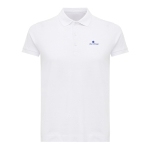 Damen-Piqué-Poloshirt aus recycelter Baumwolle, 220 g/m², Iqoniq farbe gebrochen weiß Ansicht mit Logo