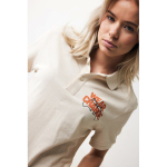 Damen-Piqué-Poloshirt aus recycelter Baumwolle, 220 g/m², Iqoniq farbe gebrochen weiß zweite Ansicht mit Logo