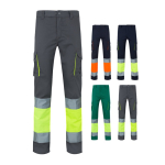 Elastische zweifarbige Arbeitshose mit Taschen, 240 g/m2, Velilla Ansicht in vielen Farben