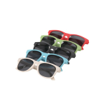 Kinder-Sonnenbrille aus Weizenstroh mit schwarzen Gläsern vierte Ansicht