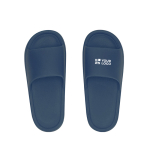 Flexible einfarbige Flip-Flops mit dickem Riemen über dem Spann Ansicht mit Druckbereich