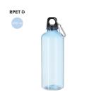 RPET-Flasche mit transluzentem Körper und Karabiner im Deckel, 630 ml
