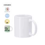 Weiße Keramiktasse von AAA-Qualität für Sublimationsdruck, 350 ml