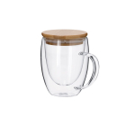 Doppelwandige Tasse mit Bambusdeckel mit Logo, 300ml zweite Ansicht
