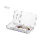 Pillendose mit 4 Fächern und Tablettenschneider