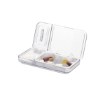 Pillendose mit 4 Fächern und Tablettenschneider zweite Ansicht