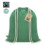 Baumwoll-Turnbeutel mit Fairtrade-Zertifizierung, 140 g/m²