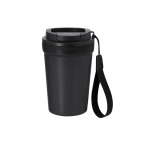 Becher mit Frosted-Finish und luftdichtem Deckel, 400 ml farbe schwarz erste Ansicht